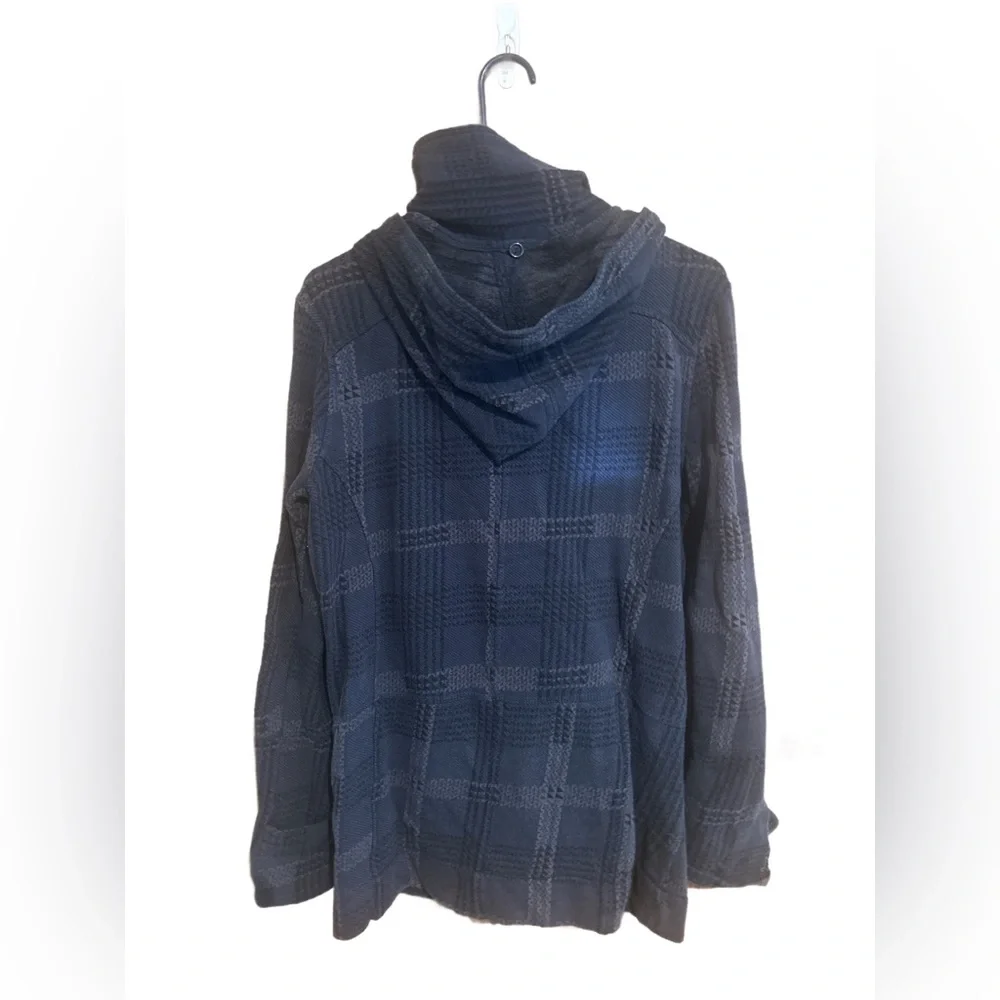 Hurley Navy Plaid Hooded Utility Jacket - Picture 2 of 6